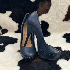 Marco Santi Navy Blue Platform Stiletto Pumps